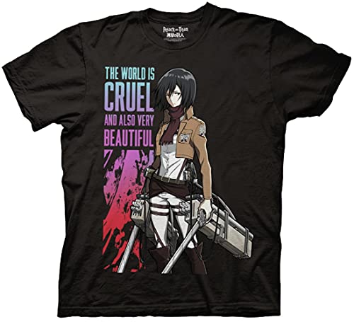 MAOKEI - Attack on Titans Cruel World Quote Epic Shirt - B00U0I3N0G