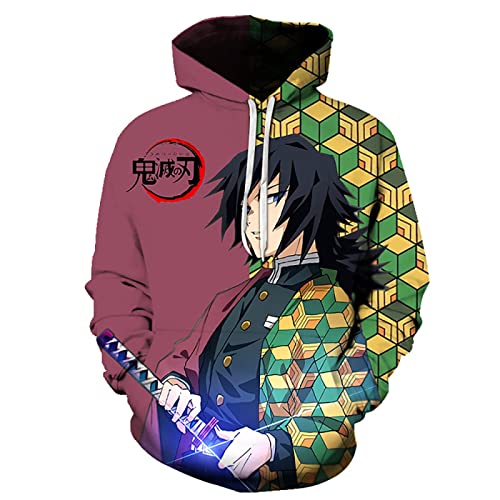 MAOKEI - Demon Slayer Giyu Tomioka 3D Pose Hoodie - B0BQJC8WVY