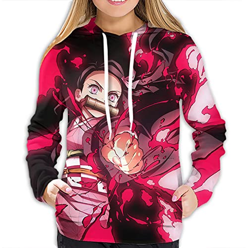 MAOKEI - Demon Slayer Nezuko Blood 3D Attack Hoodie - B0B774SJDM