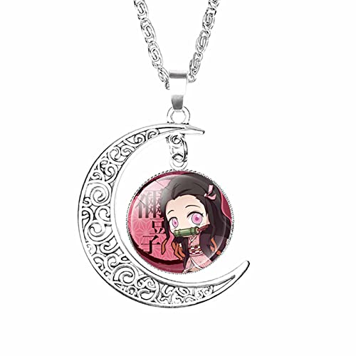 MAOKEI - Demon Slayer Nezuko Moon Necklace - B09TL8Y2G4