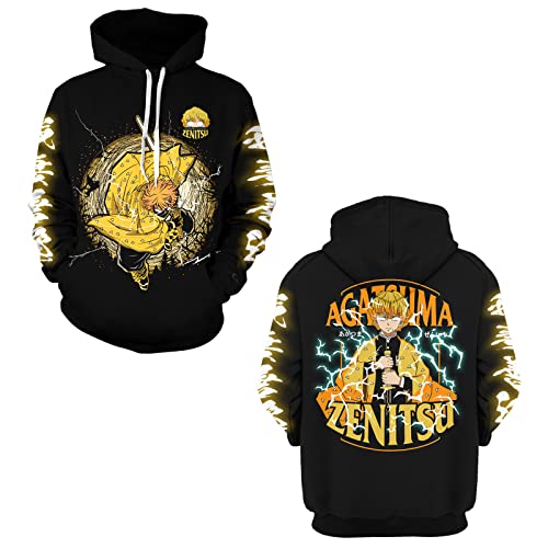 MAOKEI - Demon Slayer Special Zenitsu Full Inspired Hoodie - B0C3J4X4TP