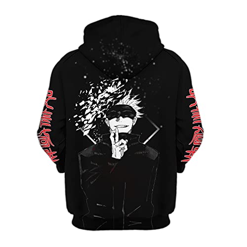 MAOKEI - Jujutsu Kaisen Satoru Gojo Black & White Style Hoodie - B0BK2913CM