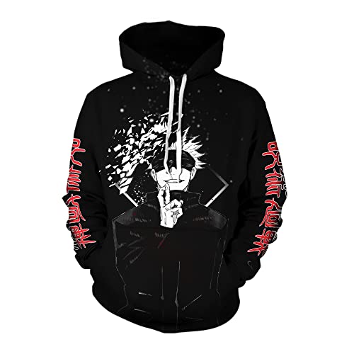 MAOKEI - Jujutsu Kaisen Satoru Gojo Black & White Style Hoodie - B0BK2913CM