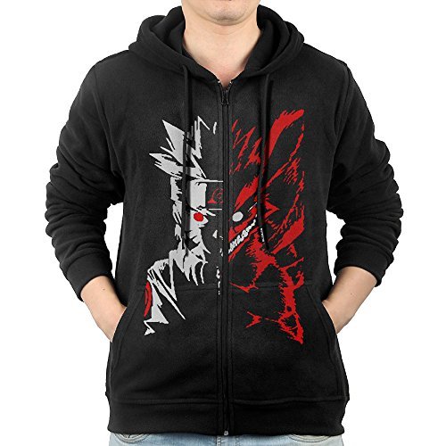 MAOKEI - Naruto Kyuubi Nine Tails Face Fashion Zip Hoodie - B01N0IIXU3