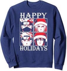 MAOKEI - Naruto Shippuden Happy Holidays Characters Sweatshirt - B09N9X4P9K-2