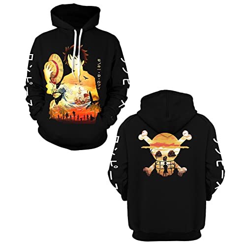 MAOKEI - One Piece Mugiwara Luffy Cozy Standard Hoodie - B0C8MLQBW1