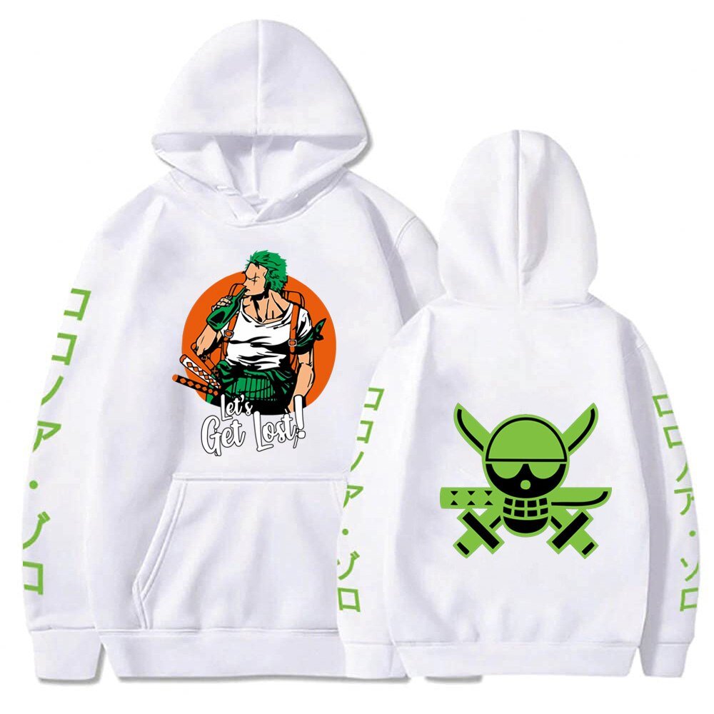 MAOKEI - One Piece Roronoa Zoro Fan Lost Joke Hoodie - 1005003932218380-White-XS