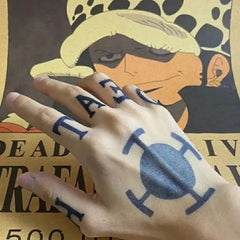 MAOKEI - One Piece Trafalgar Law Finger Tattoo Cosplay Stickers - 1005005218675578-A