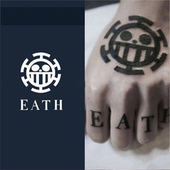 MAOKEI - One Piece Trafalgar Law Finger Tattoo Cosplay Stickers - 1005005218675578-A