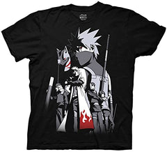 MAOKEI - Ripple Junction Naruto Shippuden Men's Short Sleeve T-Shirt Kakashi Hatake Story Anbu Hokage Cloak Anime Small Black - B00UUBOXSY